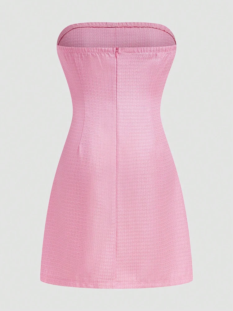 Plus Size Women's Spring Summer New Sweetheart Tunic Dress Pure Colour Pocket mini Short Dresses