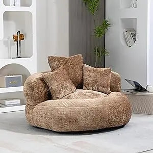 Fluffy Bean Bag Chair Lazy Sofa Durable Comfort Lounger High Back Bean Bag Chair Couch for Adults and Kids, Indoor & Outdoor Accent Arm