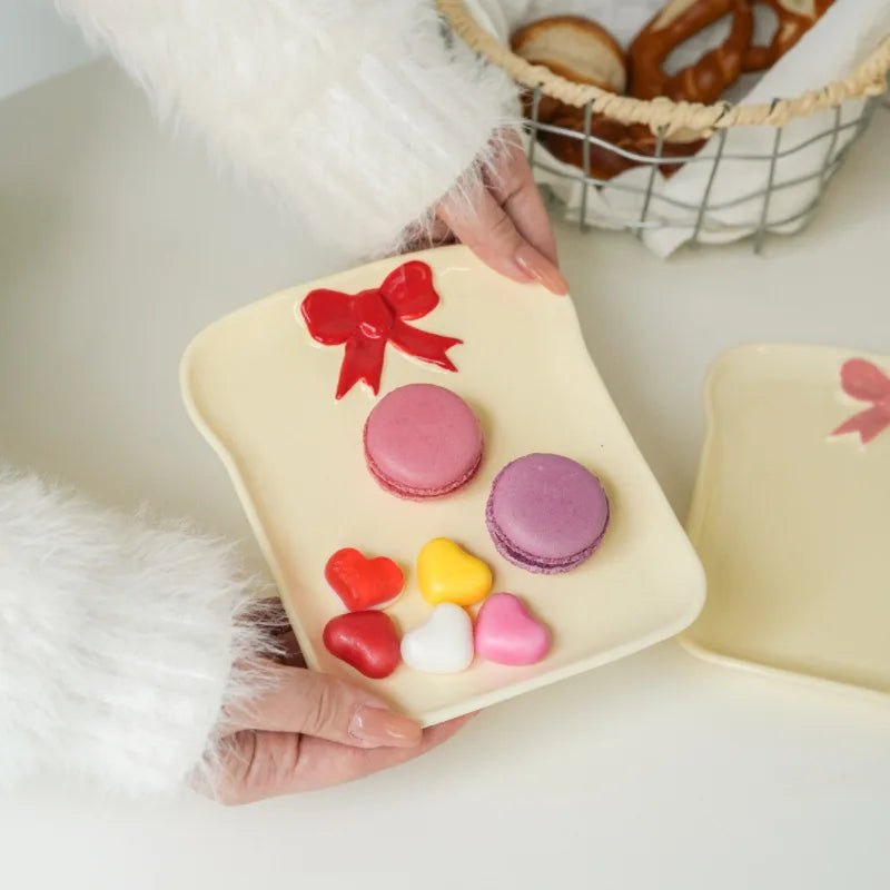 Cute Ceramic Barbie Bread Plate, Tableware
