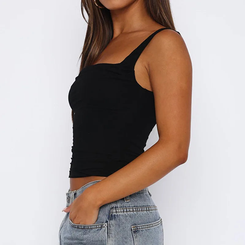 Sexy Tank Solid Backless Streetwear Casual Slim Sleeveless Camisole