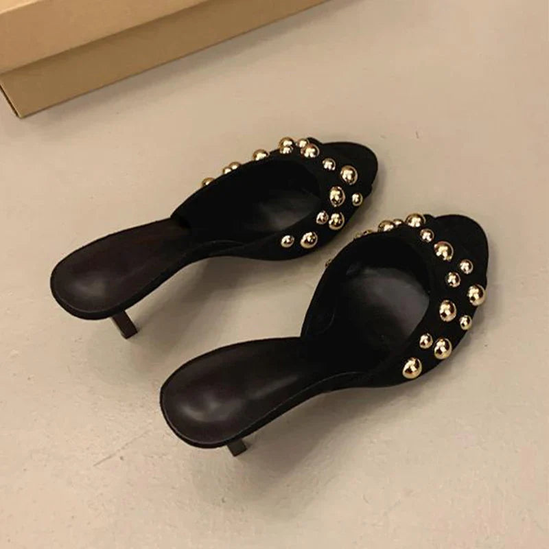 Luxury Brand Wear Elegant Versatile Women's High Heel Sandals Stiletto Slippers