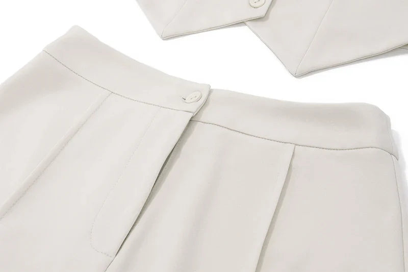 V-neck Sleeveless Suit Tank Top With High-waist Bodycon Hip Skirt Streetwear Retro Women 2 Piece Sets