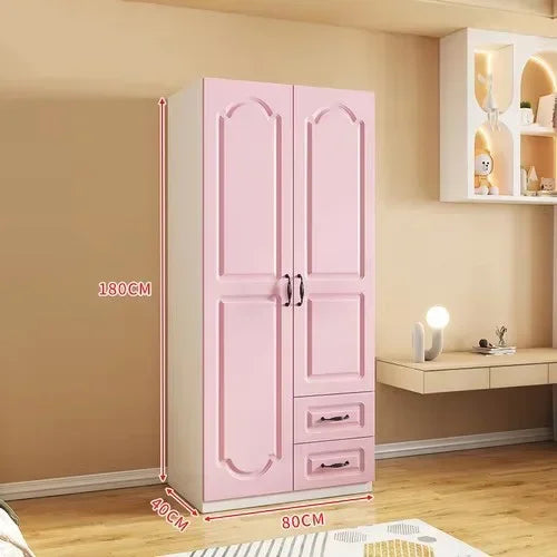 Two Door Wardrobe Clothing Organizer Style Wooden Wardrobe Summer Heavy Duty