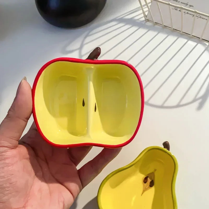 Cute Ceramic Dish Plates Fun Fruit Shape Snack Plate - Serving Small Plate