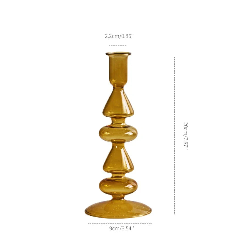 Glass Candlestick for Home Decor Candles and Holders Candle Stand