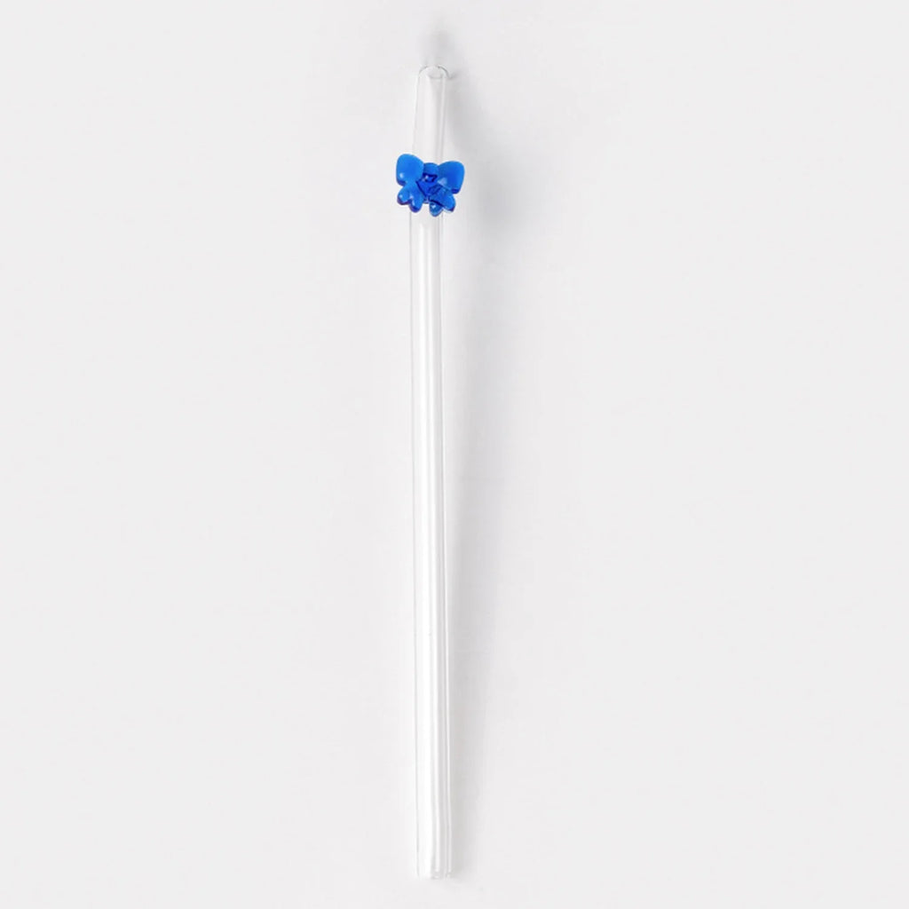 Reusable Glass Straw With Bowknot Drinking Straw