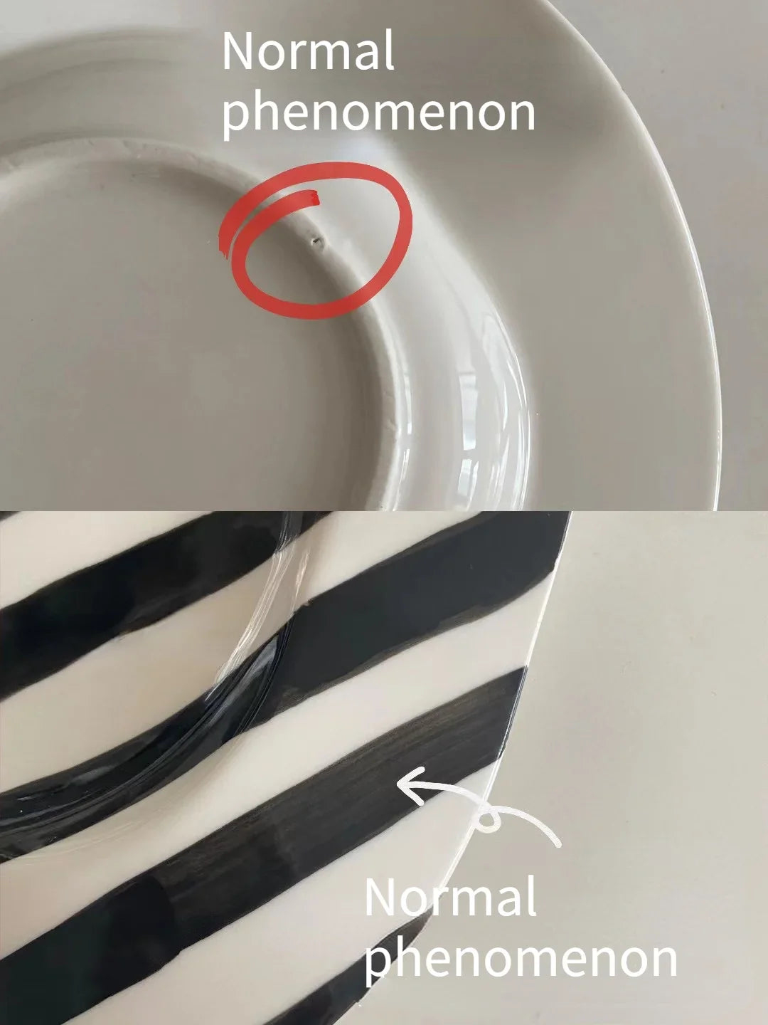 Ceramic Plate Dot Stripe Irregular Wave Shape