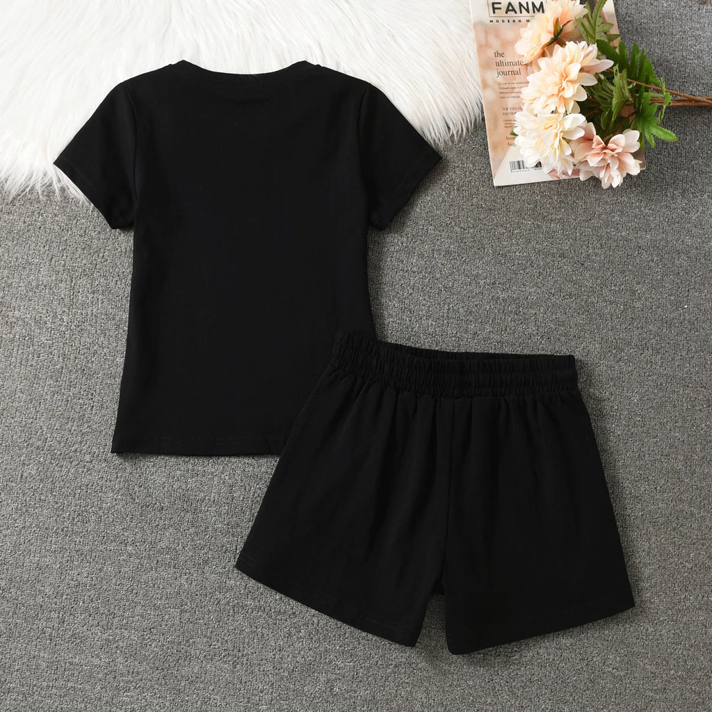 New Short Sleeved Yoga Suit Set, Women's Slim Fit Dress, Summer Casual Sports Two-piece Set