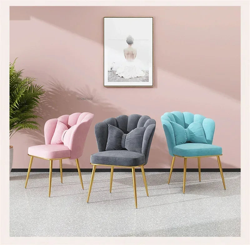 Minimalist Backrest Chair Makeup Stool Vanity Cute Light Luxury Dressing Table Modern Furniture