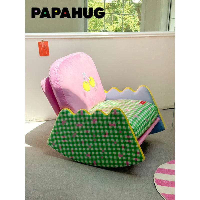 Modern Living Room Chairs Fabric Garden Relax Rocking Chair Lounge Bedroom Comfy Home Furniture