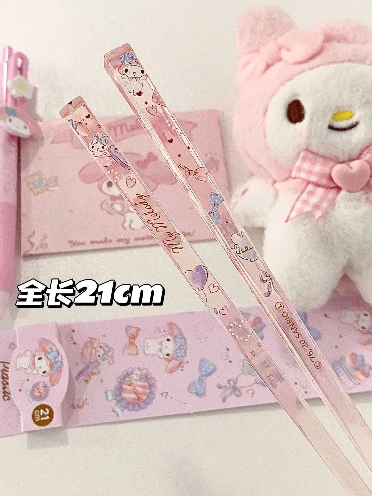 Sanrio Chopsticks Cinnamoroll My Melody Beautiful Acrylic Mold Proof Easy Carry and Can Be Sterilized At High Temperatures Gifts