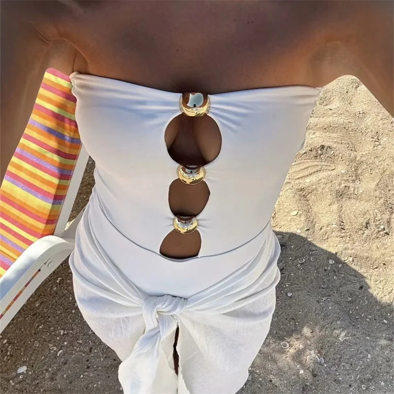 Sexy Tight Bodysuit Women off Shoulder Sleeveless Bodysuits