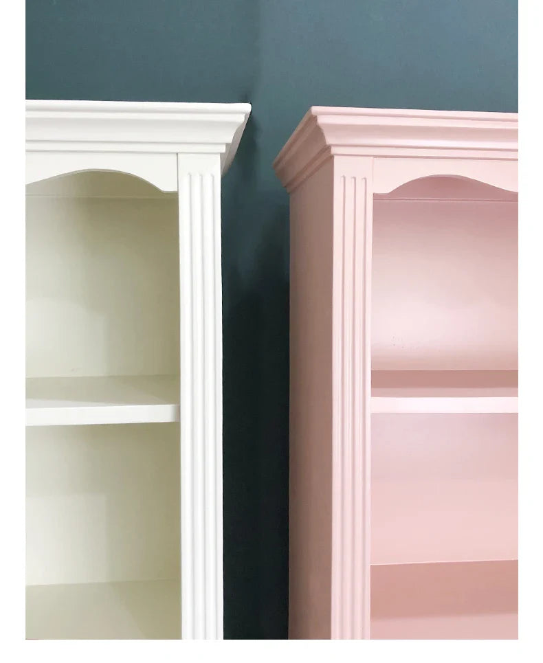 French Bookcase Bookshelf and Storage Shelf Modern Pastoral Hand Office Display Rack Display Cabinet Integrated Bookcase