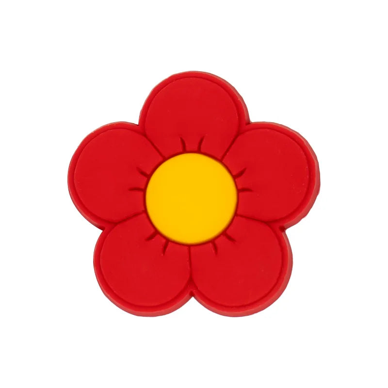 Plants Clog Charms Sunflower Mushroom Shoe Decoration Accessories Rosa Flower Shoe Charms Bamboo clips Jeans shoe buckle 1PCS