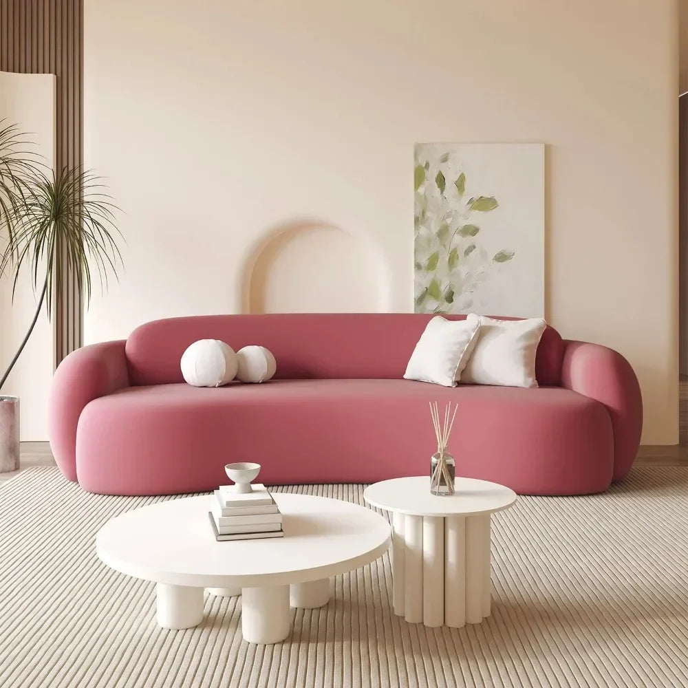 European Italiano Velvet Living Room Sofa Pink Floor Light Luxury 3 Seat Couch Christmas Organizer Sofa Inflavel Home Decoration