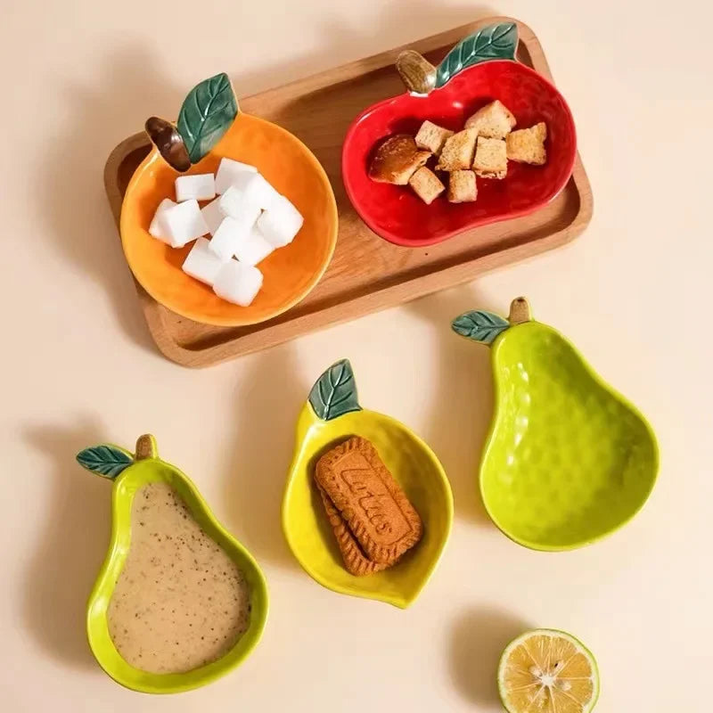 Fruit Shape Sauce Dish Ceramic Seasoning Dipping Bowl