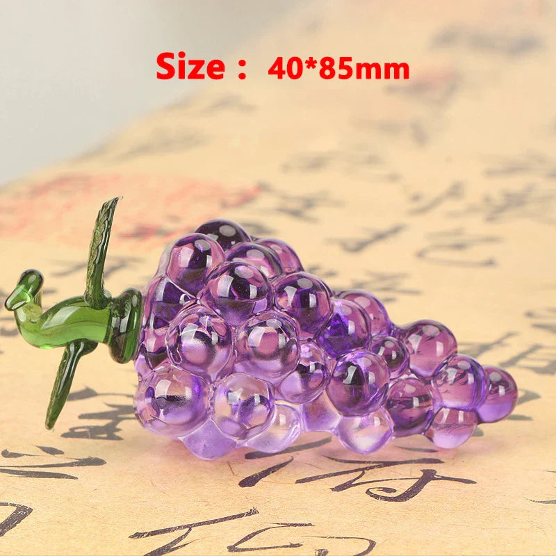 Crystal Fruit Decor - Peach, Grape, Apple, And Persimmon Ornaments