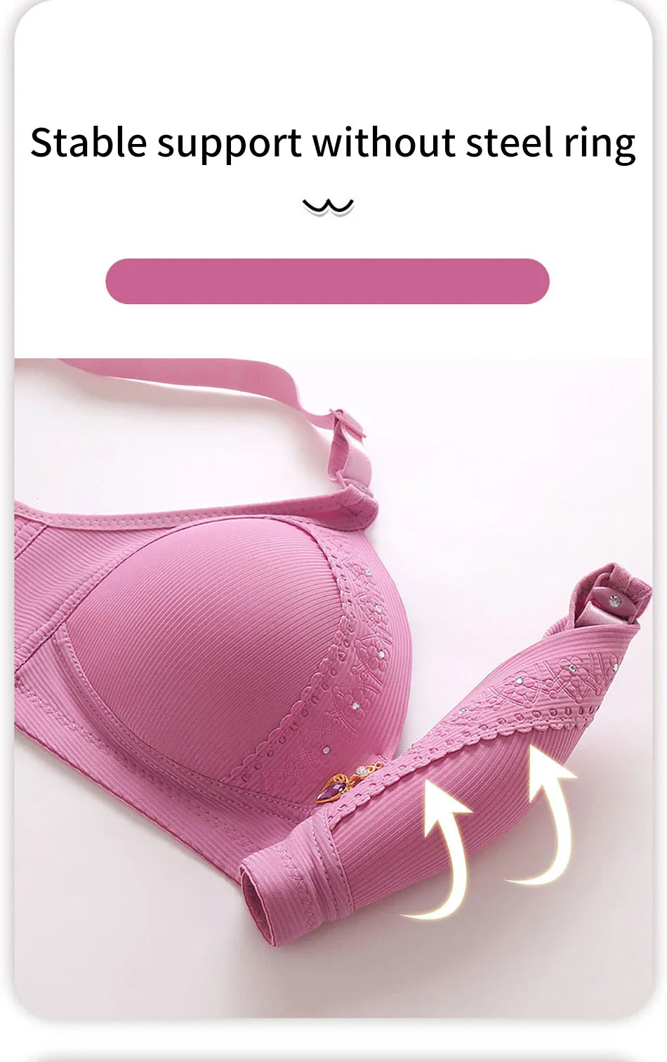 Stylish Plus Size Full Cup Bra with Side Gathering Anti Sagging and Push Up No Underwire for Seamless and Comfortable Experience