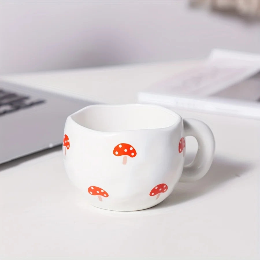Cute Mushroom Hand-kneaded Ceramic Mug