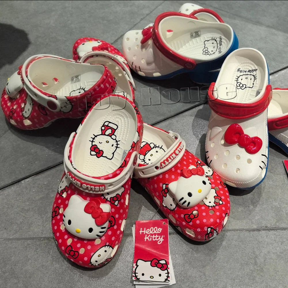 Hello Kitty Kawaii Sanrio Hole Sandals Slippers Sandals Kawaii Anime Shoes Summer Slippers