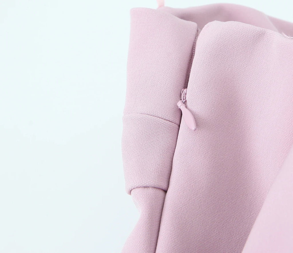 Sexy Chic Pink Women Dress Strapless Bow A-Line Mini Dress