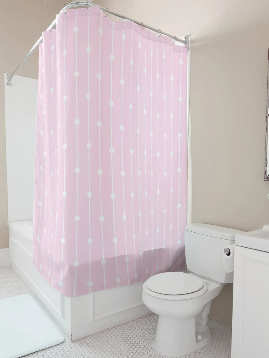 Shower Curtain with Pink Polka Dots: Perfect for Adding a Touch of Whimsy to Your Bathroom Decor