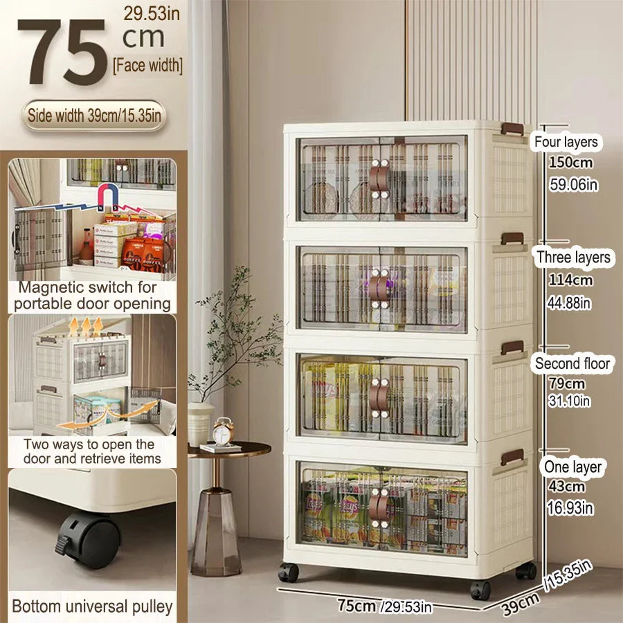 Large Capacity Multifunction Folding Storage Cabinet Dustproof Wardrobe Closet Organizer Easy-to-Install Storage Boxes