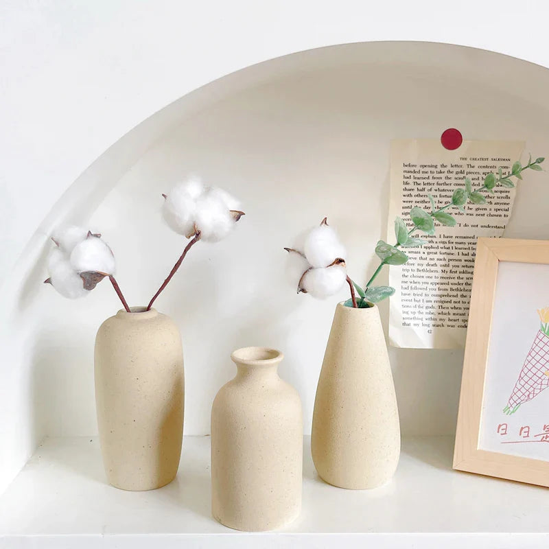 Ceramic Vase White Flower Pot Nordic Decorative Vase Dry Flower Vases for Home