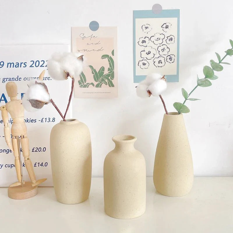 Ceramic Vase White Flower Pot Nordic Decorative Vase Dry Flower Vases for Home