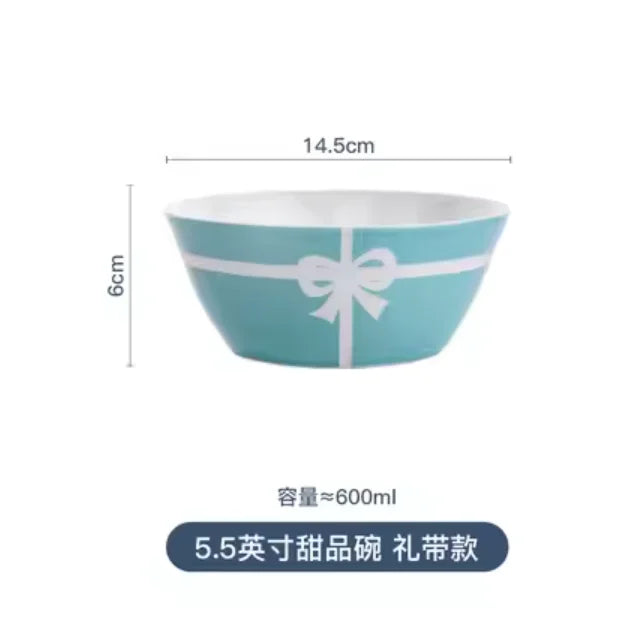 Ceramic Blue Bow Tableware