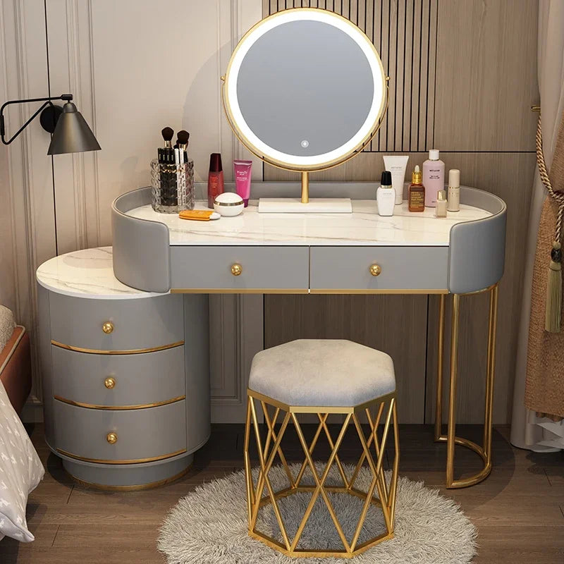 Vanity Table Women Luxury European Big Stool Study Dressing Table Organizer Home Furniture