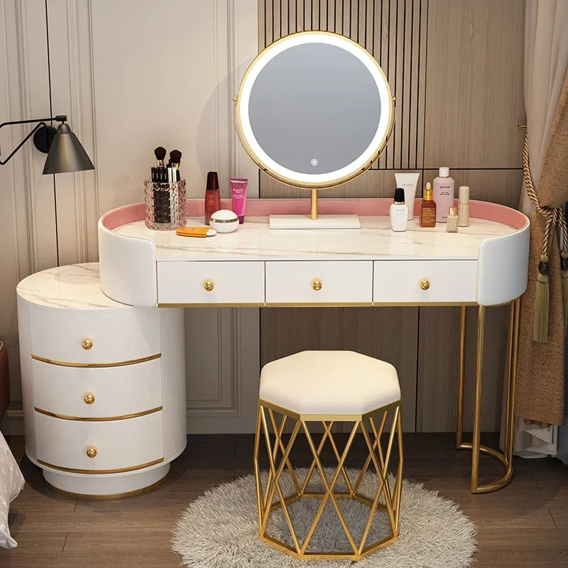 Vanity Table Women Luxury European Big Stool Study Dressing Table Organizer Home Furniture