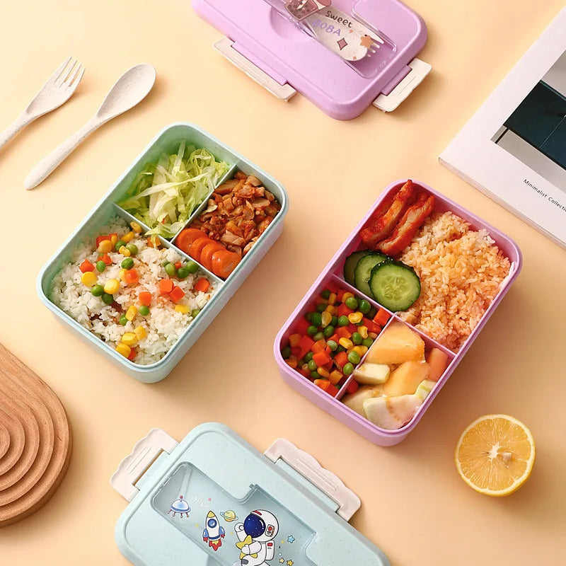 Cute Lunch Box for Kids With Compartments Bento Lunchbox School Child Leakproof