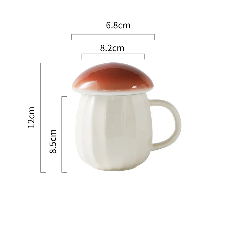 New Style Creative Cartoon Mushroom Theme Water Bottle Mug Cup, Ceramic Material