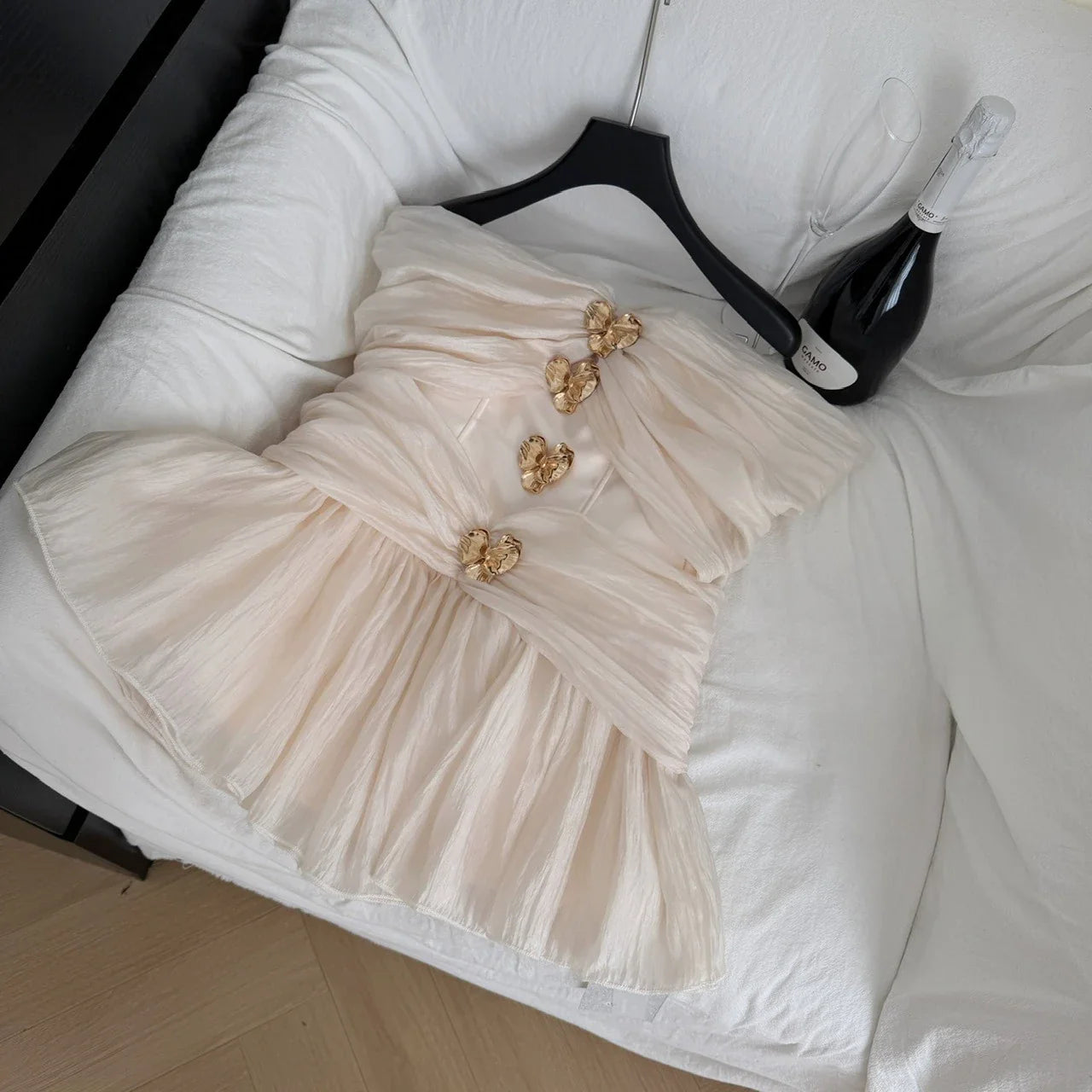 Women French Mini Old Money One-Piece Luxury Design Gown