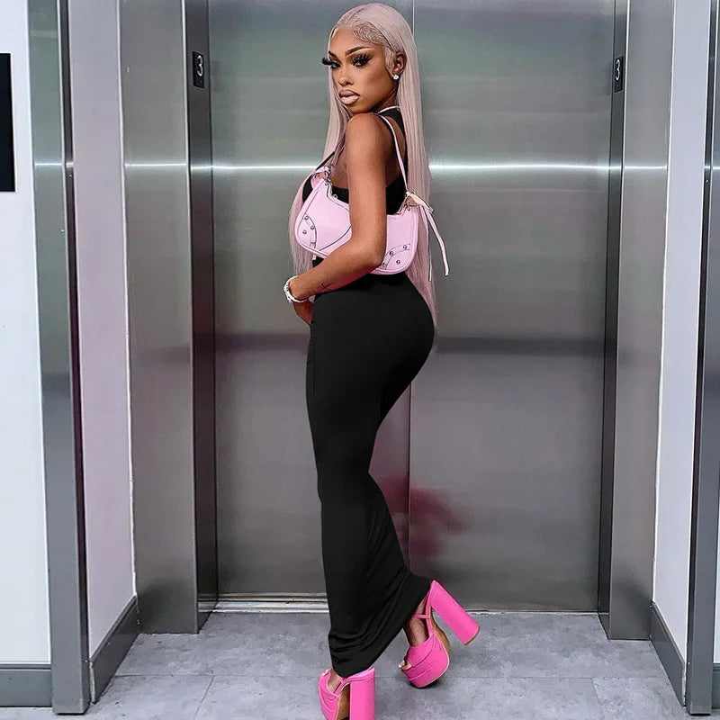 Ribbed Sexy Y2K Clothes Sleeveless Bodycon Maxi Dresses For Women Club Birthday Party Streetwear Elegant Outfits