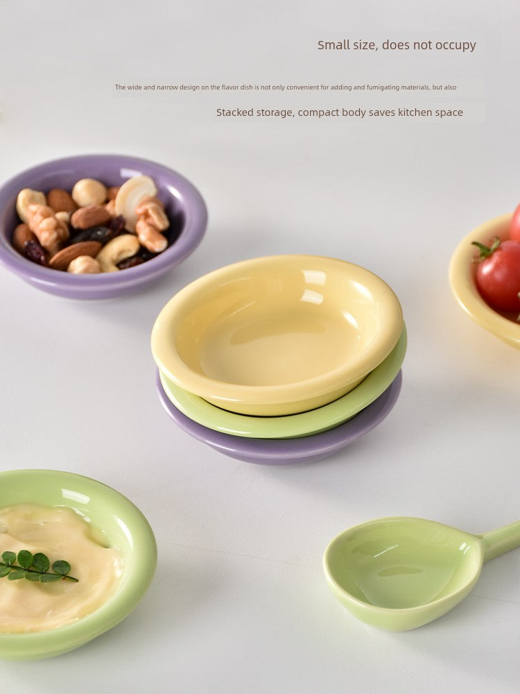 Gentle Lighting Dining Cream Style Ceramic Small Plate