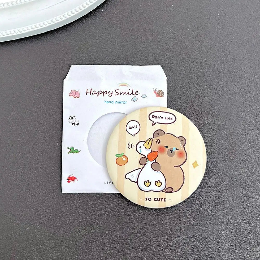Cheese Biscuit Design Pocket Mirror Portable Foldable Mini Makeup Mirror