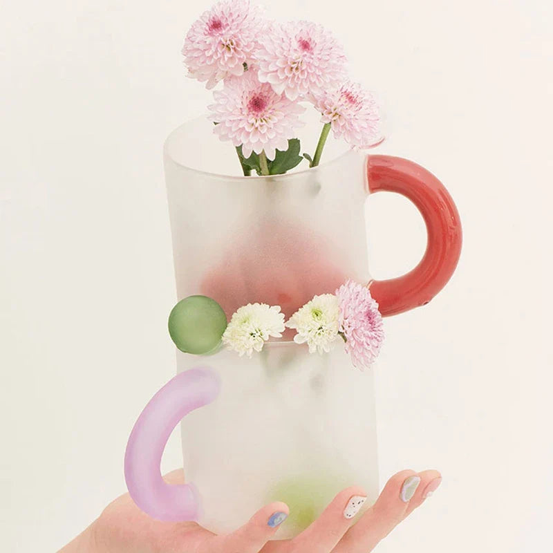 Handmade Mug Glass High Borosilicate for Tea And Milk Glass Cup with Handle Cute Elegant