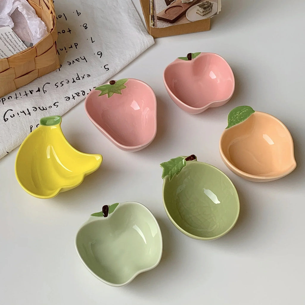 Cute Fruit Plate Household Underglaze Small Condiment Dish Ceramic Plate