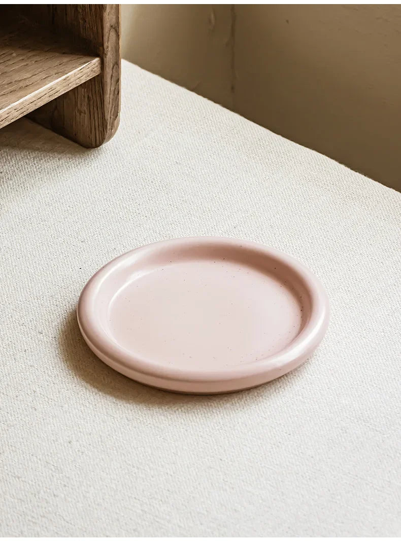 Macaron Color Plate Small Fresh Ceramic Round Plate