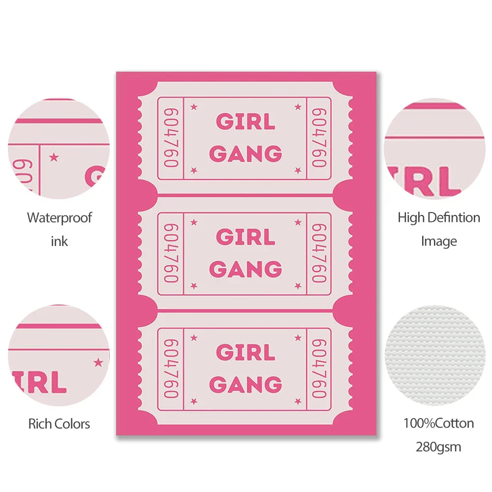 Pink Decor Set Prints Canvas Painting Trendy Art Murals Decor