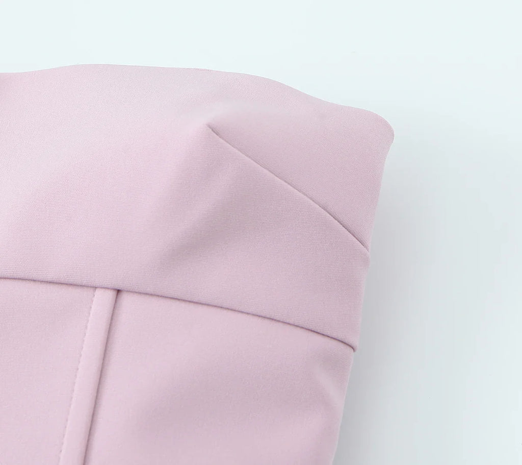 Sexy Chic Pink Women Dress Strapless Bow A-Line Mini Dress