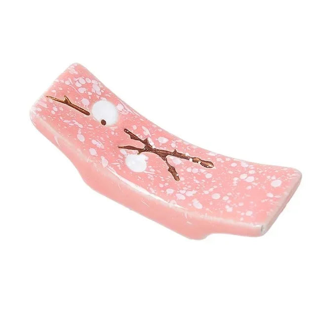 Japanese Plum Blossom Ceramic Chopstick Holder Creative Kitchen Supplies Household Chopstick Holder Care Gadget