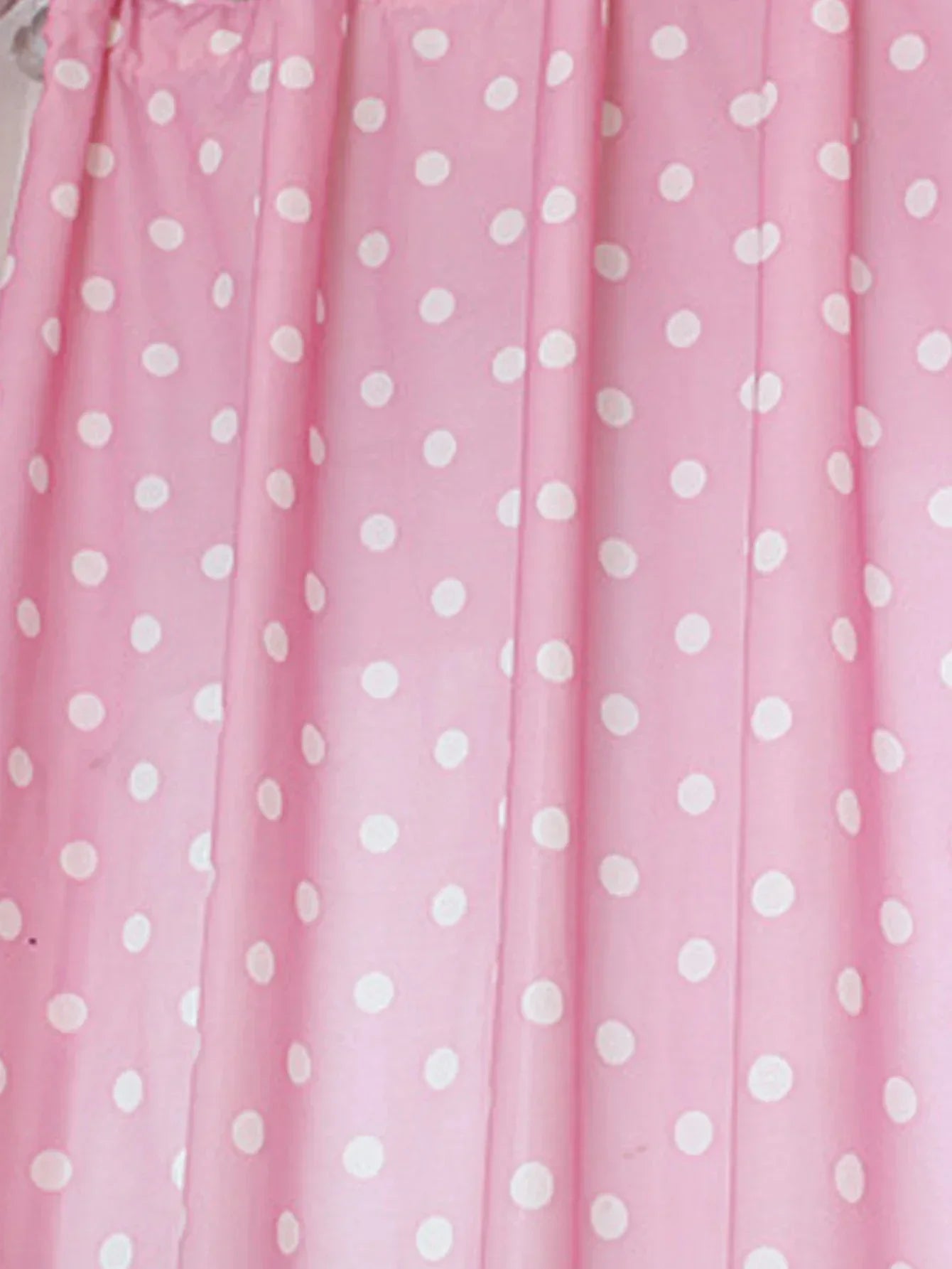 Pink White Polka Dot Curtain Style Round Dot Curtain Living Room Bedroom