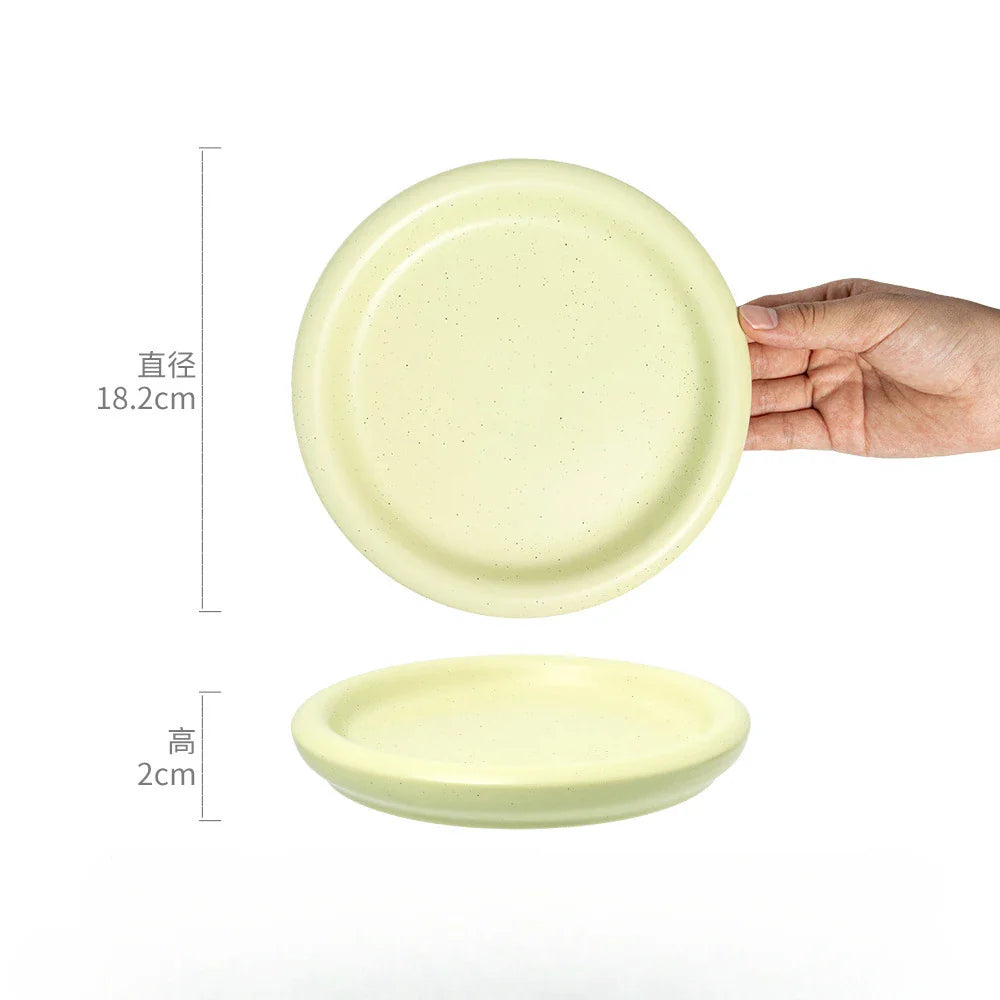 Macaron Color Plate Small Fresh Ceramic Round Plate