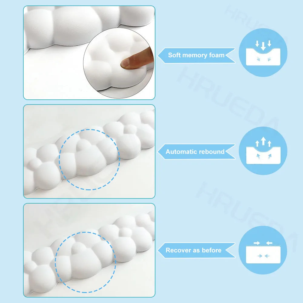 Mouse Pad with Wrist Rest Keyboard Cloud Anti-Slip Memory Foam Desktop Office Gamer Mouse Wrist Rest