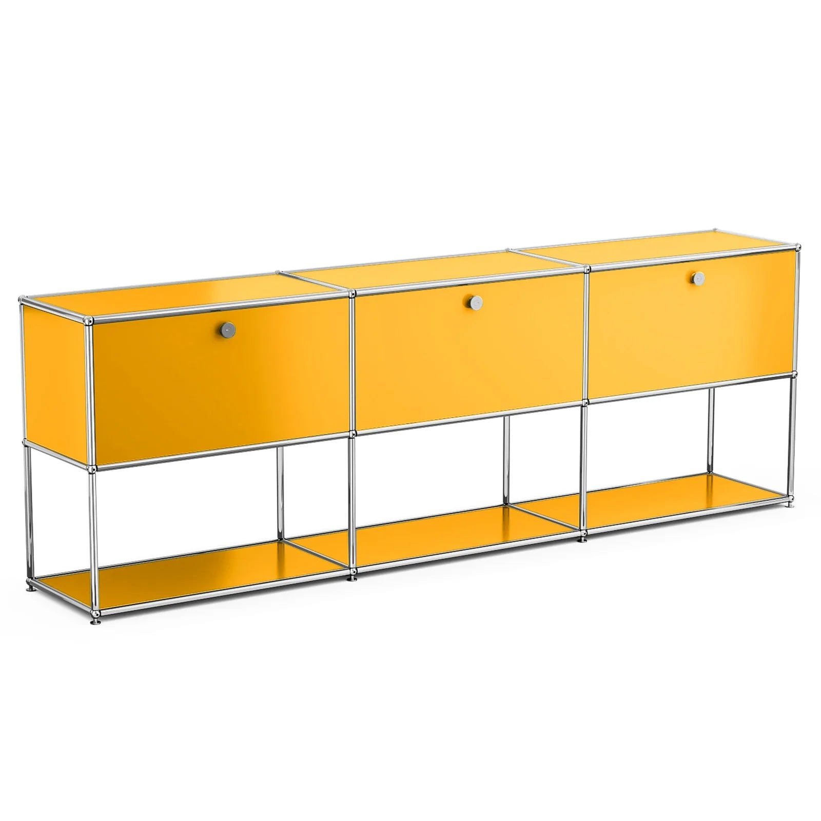 Modular Combination Storage Cabinet Middle Multi-function Haller Stainless Steel Structure with Door Furniture