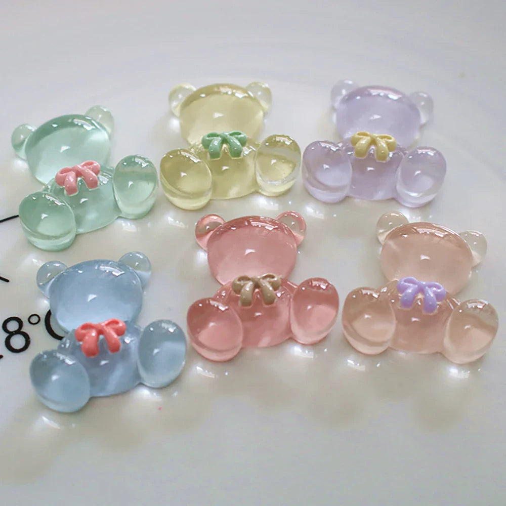 Magnet Transparent Bow Tie Bear Decor Whiteboard Photo Message Board Home 6PCS