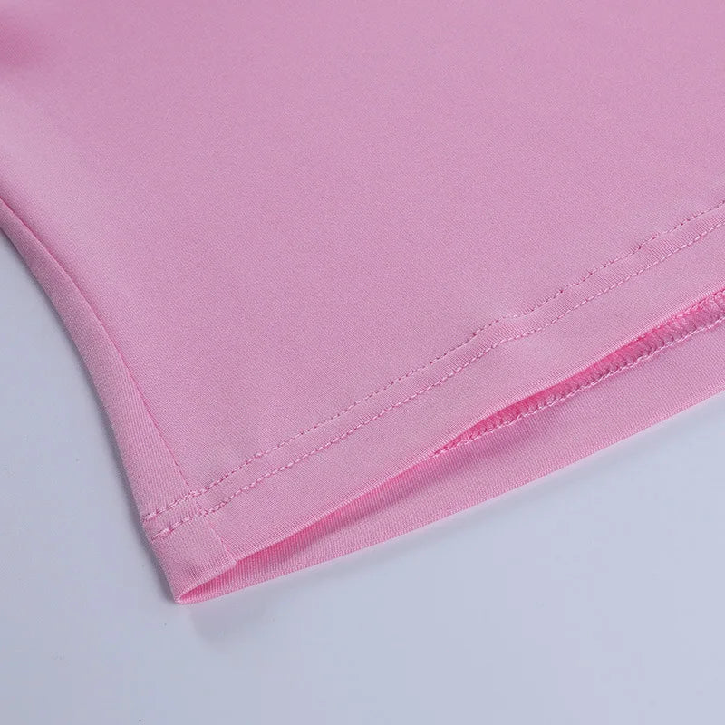 Summer Halter Camisole Tank Top Women V-Neck Sexy Tanks Camis Skinny Backless Pink Corset Tee Shirt Femme Tops WomanT-shirt